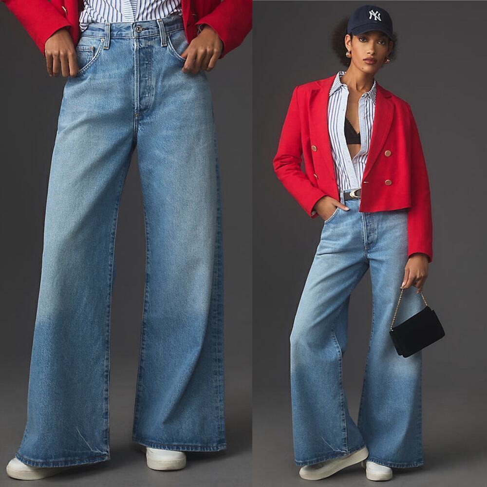 NWT Citizen’s of Humanity Beverly Slouch Wide Leg Jeans Alemayde Blue Size 32